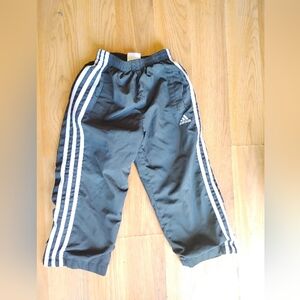 🎉Adidas Kids Black Joggers with White Stripes
